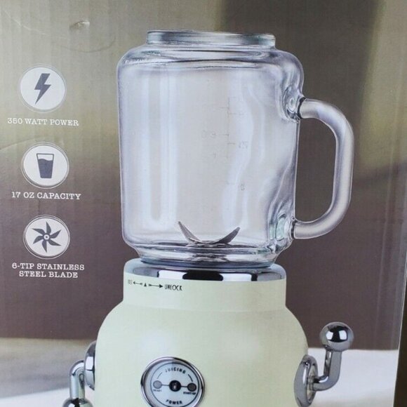 Rae Dunn Personal Blender 350 Watt 17Oz 6 Tip Stainless Steel Blade - Ivory - Picture 4 of 4